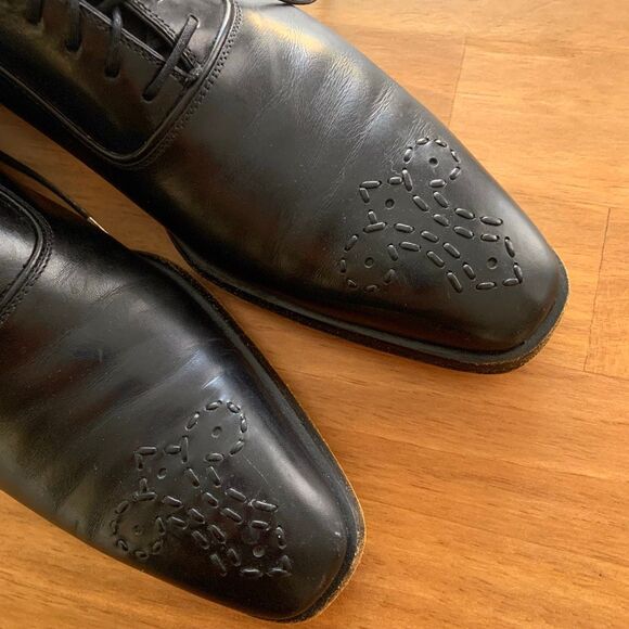 MAGNANNI Sanchez Black Calf-Skin Leather Oxfords (Sz 9.5)